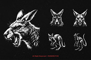 10 Bundle Dark Art Kangaroo Animal, an Illustration by Morspective (Thumbnail 3 of 7)
