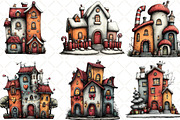 Christmas Whimsical House Clipart, an Illustration by Black Bird Studio (Thumbnail 5 of 6)