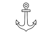 Black anchor symbol vector icon, an Outline Icon by Nurlan's shop (Thumbnail 2 of 3)