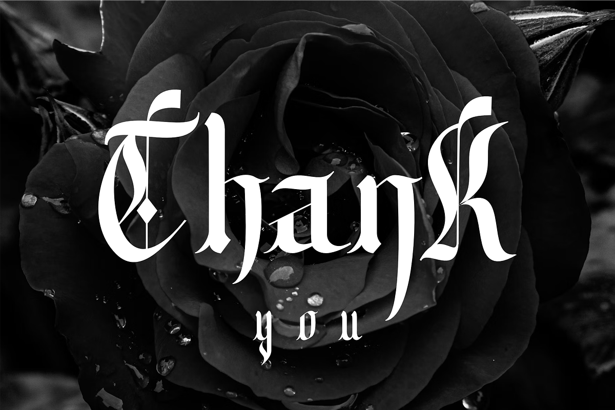 Ribeth - A Simple Blackletter Typefa, a Blackletter Font by zamjumps (Photo 9 of 9)