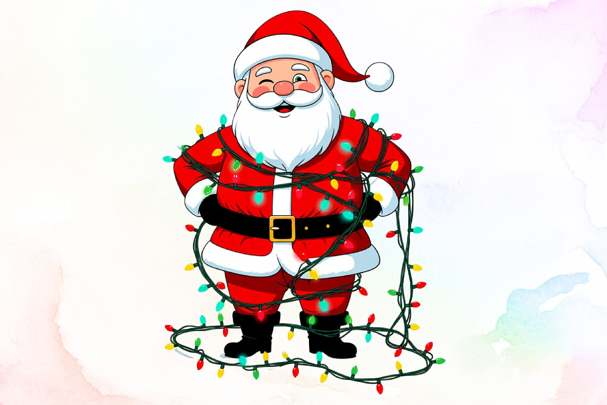 Christmas jolly Santa Claus lights P, an Illustration by Sublimation Artist (Photo 1 of 9)