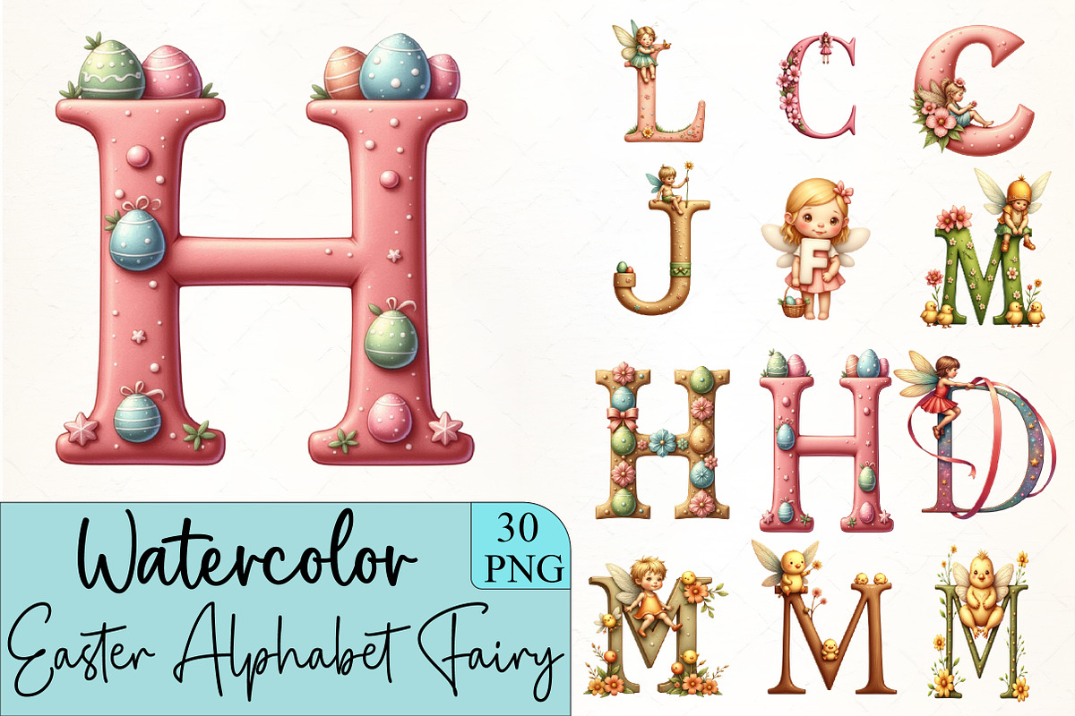 Easter Alphabet Fairy Clipart, an Illustration by CrexoraLab (Photo 5 of 5)