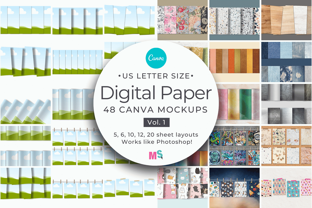 Digital Paper Mockups for Canva, a Mockup by Mockup Scene (Photo 1 of 21)