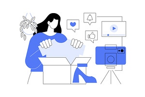 Unboxing videos isolated cartoon, a Finance Illustration by Visual Generation