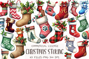 Christmas Stoking Clipart, an Illustration by OK Design (Thumbnail 1 of 5)