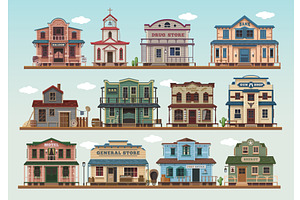 Western Wild West Town Buildings