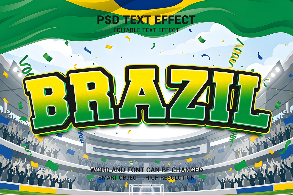 Brazil FIFA World Cup 3D Text Effect, a Layer Style Add-On by bdrobin (Photo 2 of 2)