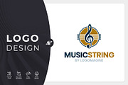 Music String Logo Template, a Branding & Logo Template by LOGOMAGINE (Thumbnail 1 of 16)