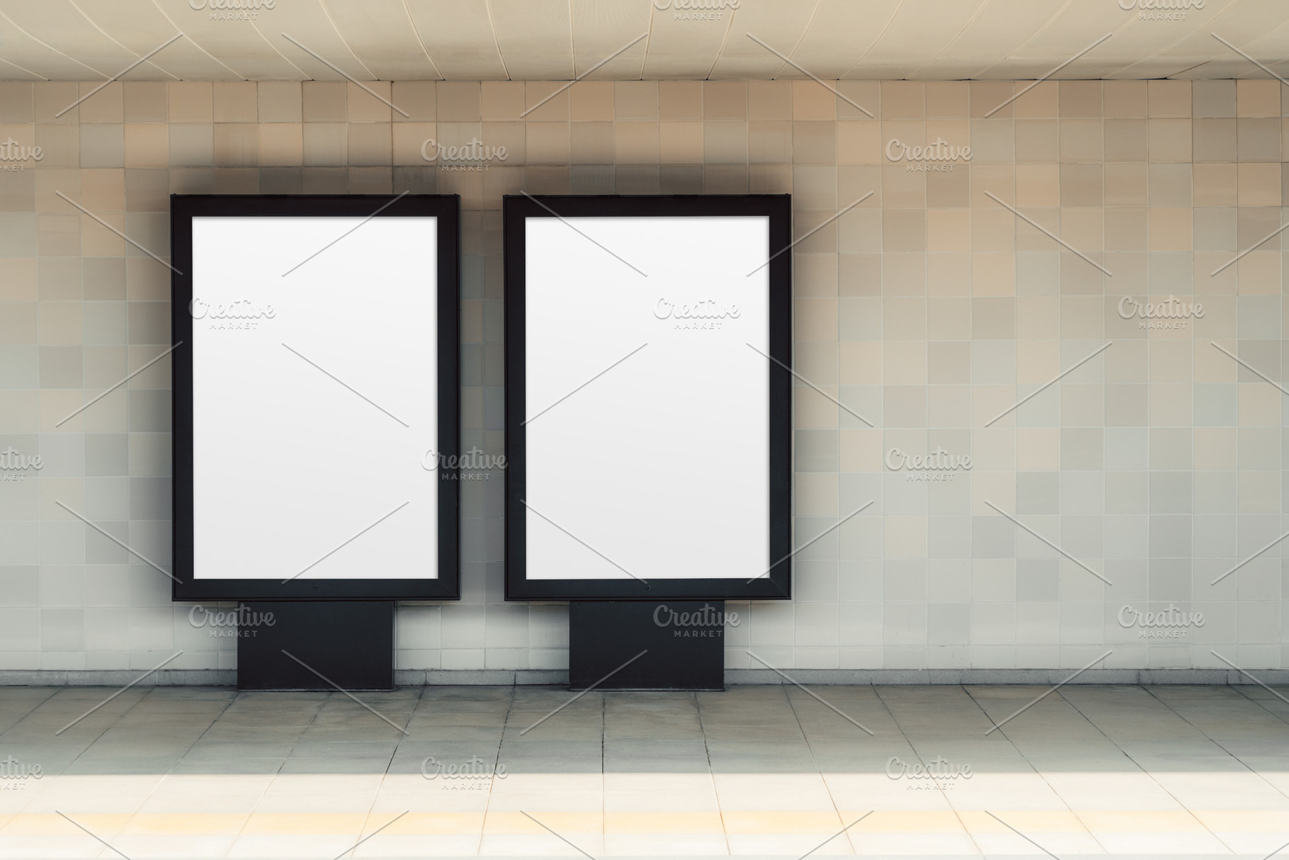 Subway poster lightbox mockup, a Business Photo by SkyNext
