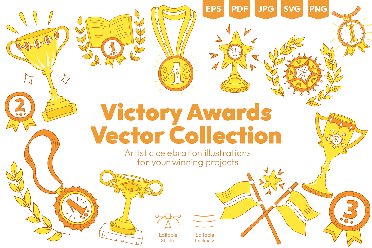 Trophy & Awards Vector Set, an Object Illustration by Ilia Design (Photo 1 of 8)