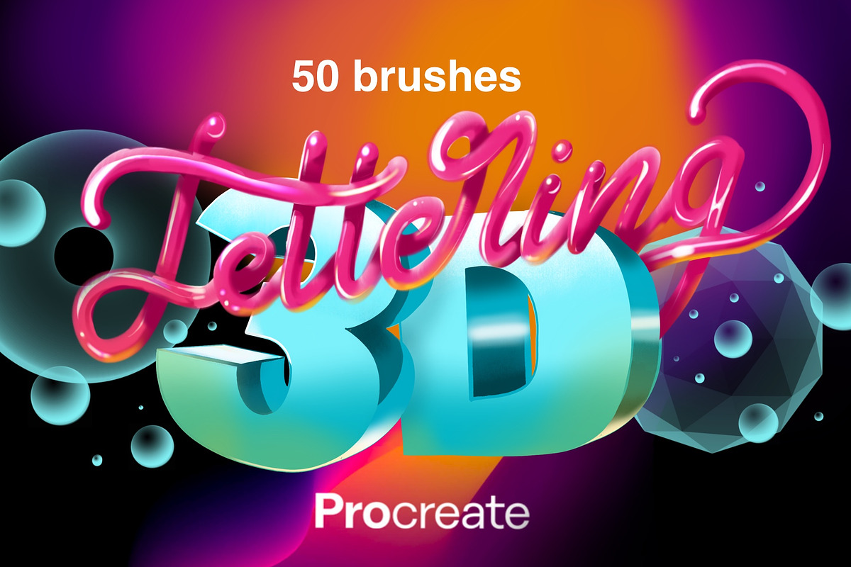 Procreate 3D Lettering Bundle