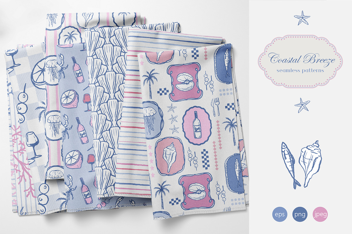 Coastal Breeze - Seamless Patterns, a Pattern Graphic by Milky April (Photo 1 of 6)