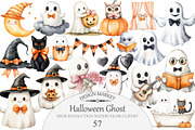 Halloween Ghost Clipart, an Illustration by Design Market (Thumbnail 1 of 5)