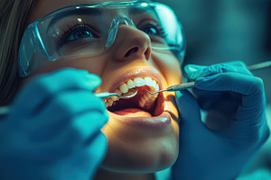 Dental procedure: Woman receives tee, a Health & Medical Photo by Pixeness Studio