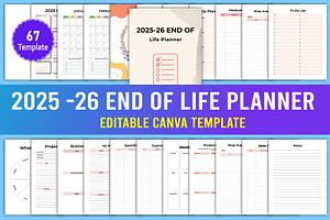 2025-26 End of Life Planner Canva, a Print Template by Designmela01