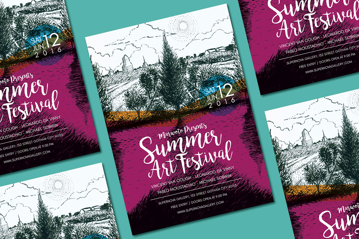 Hand Drawn Summer Village Flyer, a Flyer Template by ashenterprise (Photo 2 of 2)