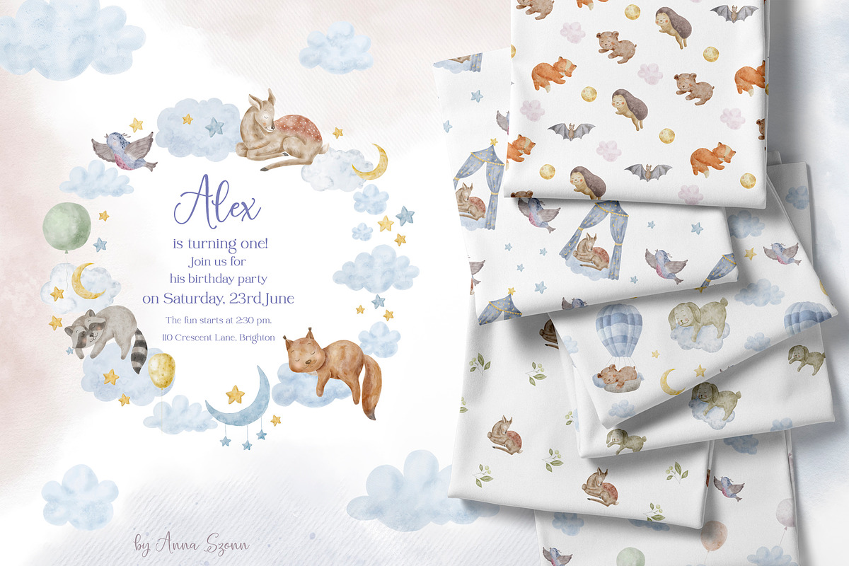 Cute Sleeping Animals., an Animal Illustration by Designwork (Photo 15 of 17)