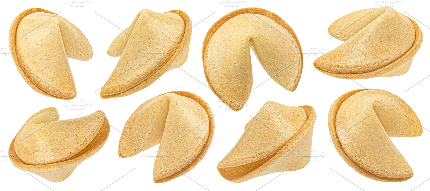 Fortune cookies isolated on white, a Photo by Max Lashcheuski