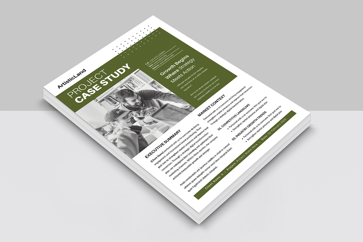 Case Study Template, a Flyer Template by ArtisticLand (Photo 2 of 6)