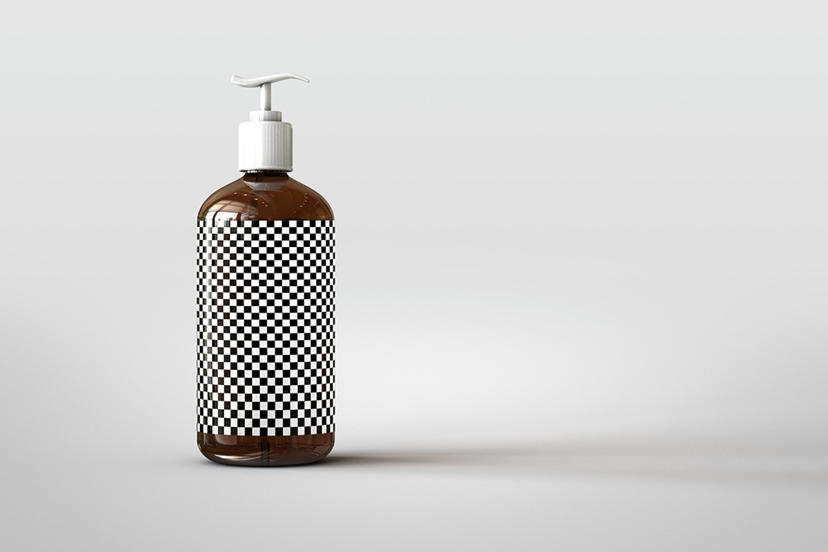 Amber Pump Bottle Mock-Up, a Pens & Pencil Mockup by TSOBG (Photo 6 of 15)