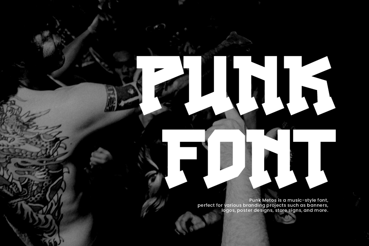 Punk Metos - Music Font, a Slab Serif Font by Iqsiart Studio (Photo 2 of 7)