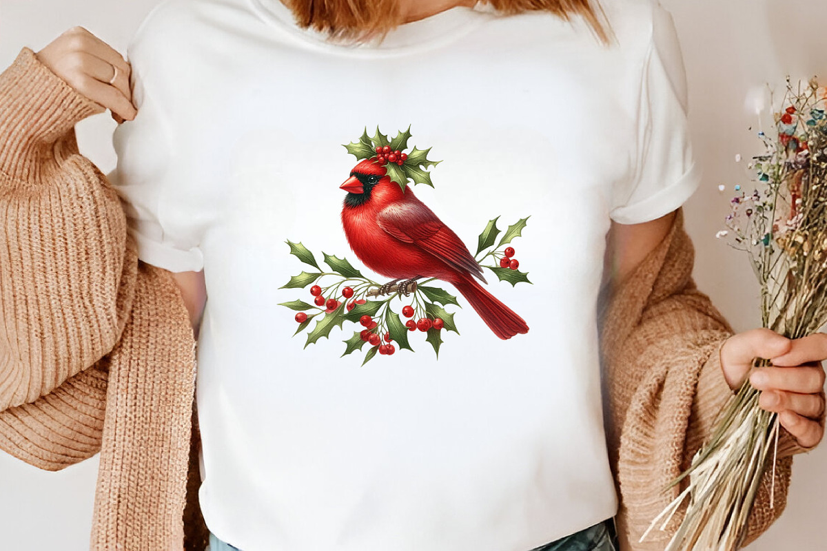 Watercolor Red Cardinal Christmas, an Illustration by Canvas Craft (Photo 4 of 7)