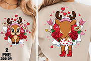 Valentine Reindeer Front & Back PNG, an Illustration by Daily.Designs (Thumbnail 1 of 3)
