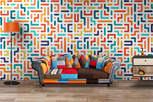 Colorful Geometric Striped Patterns.