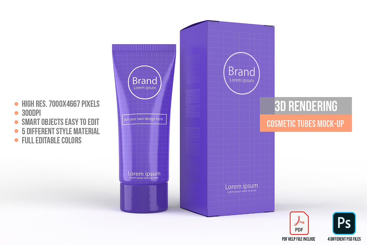 3D Rendering Cosmetic Tubes Mock-up, a Packaging Mockup by graystudio (Photo 48 of 50)