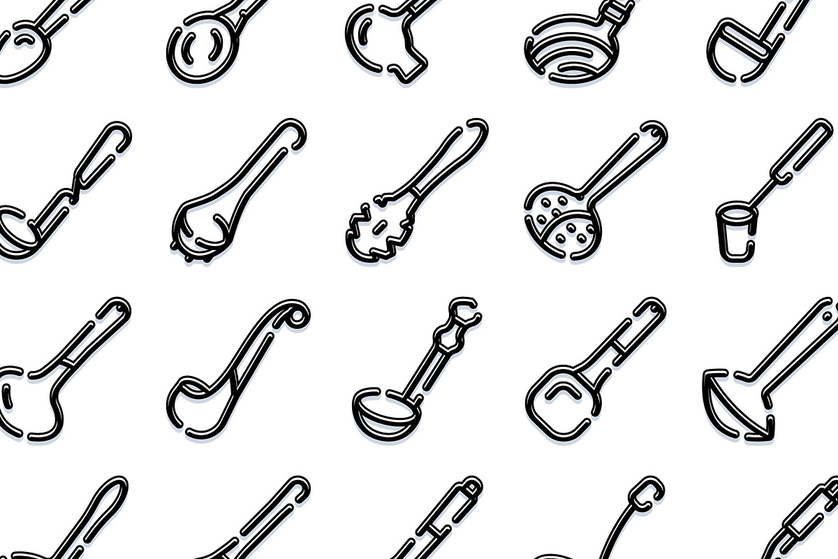 Kitchen ladles and spoons outline, an Object Graphic by pikepicture (Photo 3 of 3)