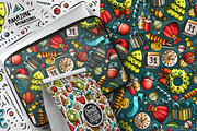 7 New Year Cartoon Seamless Patterns, a Pattern Graphic by BALABOLKA (Thumbnail 8 of 8)