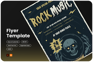 Rock Music Festival Night Flyer, a Flyer Template by Annora Studio