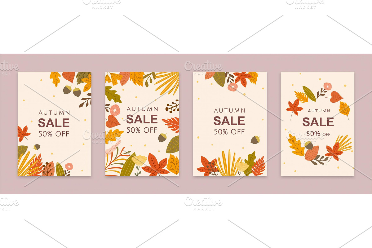 Colorful autumn leaves brochure set, a Brochure Template by TotallypicRF