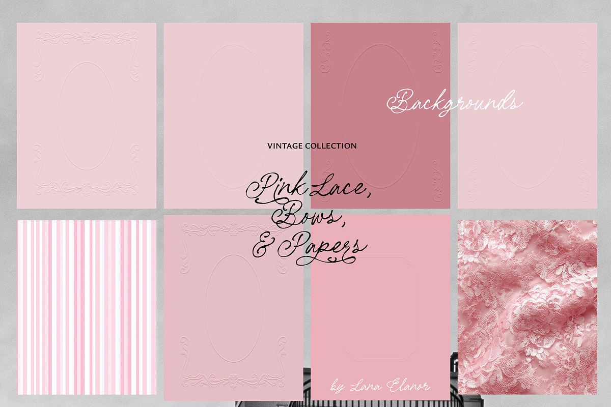 Vintage Pink Lace, Bows & Papers, an Object Graphic by Lana Elanor (Photo 14 of 15)