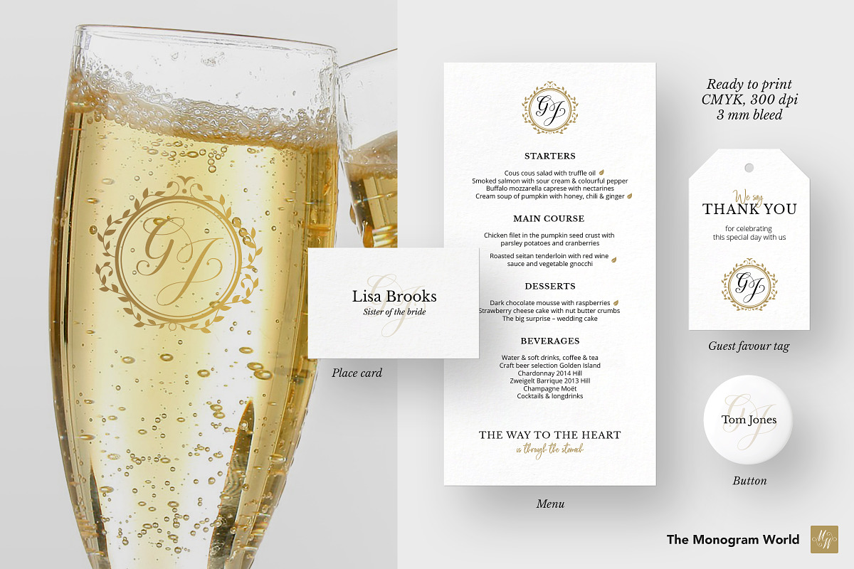 Wedding Stationery Suite, an Invitation Template by Monogram World (Photo 4 of 9)