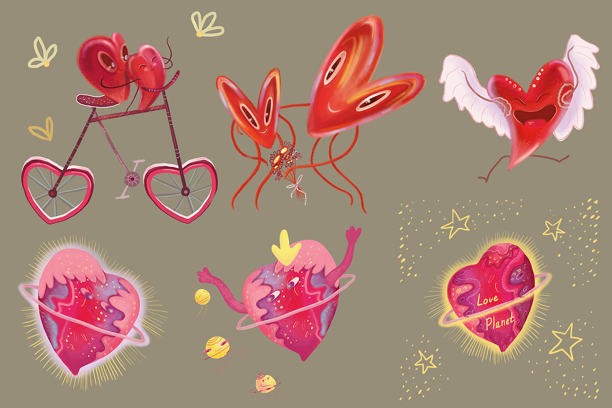 Flirty Valentine Clipart PNG Set, a Decorative Illustration by FaliushViktoriaArtist (Photo 8 of 8)