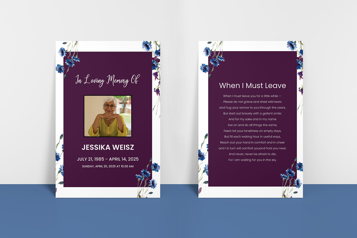 Funeral Program And Prayer Card, a Brochure Template by crazyOWL (Photo 7 of 8)