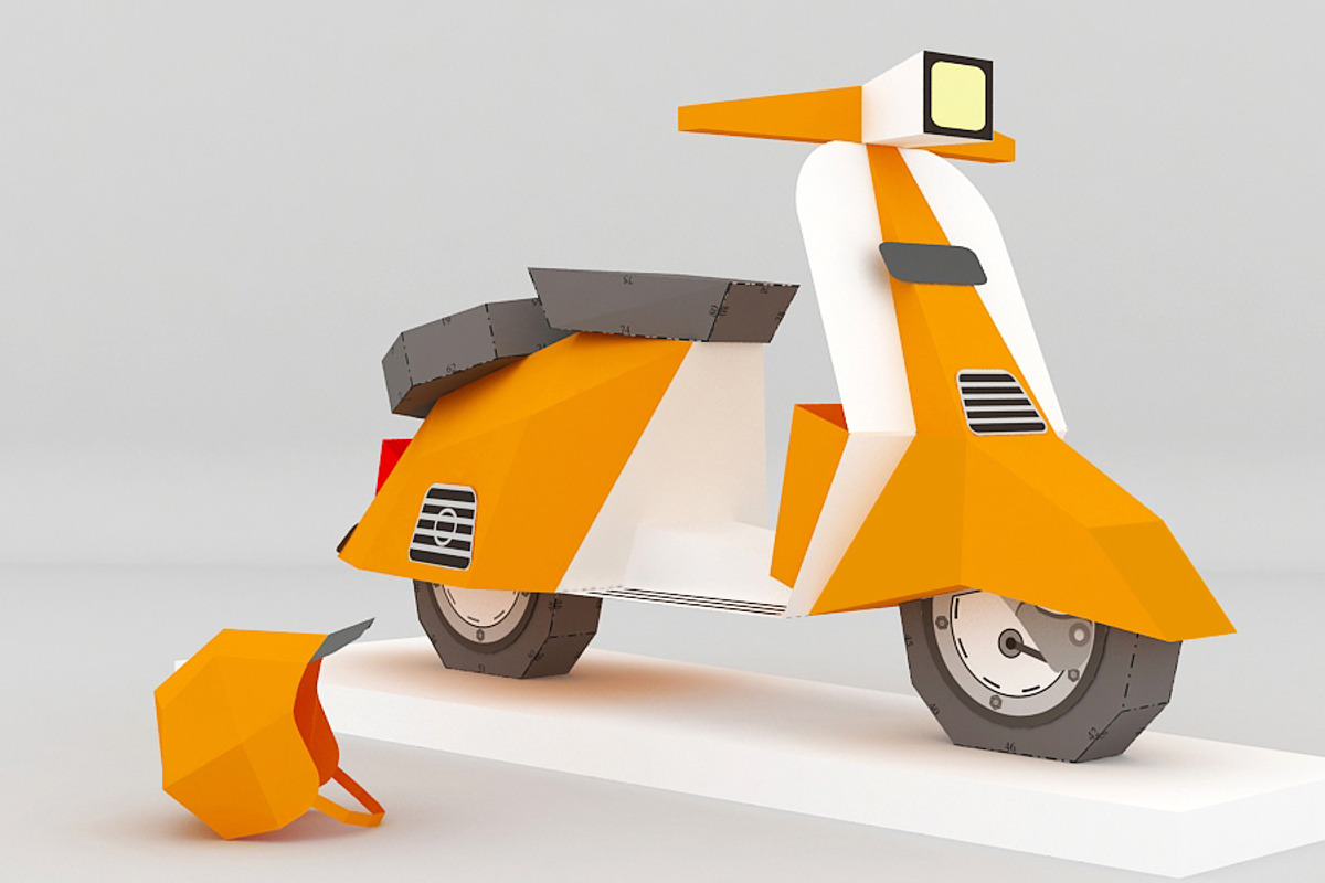 DIY Scooter Model - 3d papercraft, a Templates & Theme by PAPER amaze