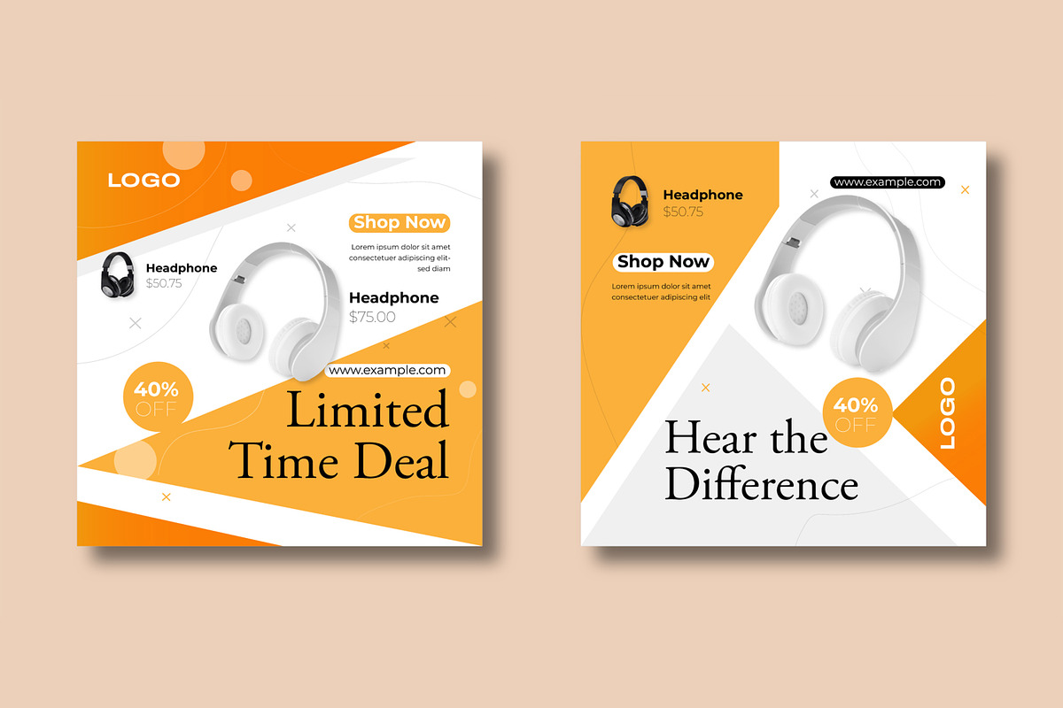 Headphone Promotion Social Media, a Social Media Template by MightyDesign (Photo 5 of 8)