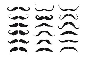 Mustaches Vector Black Silhouettes