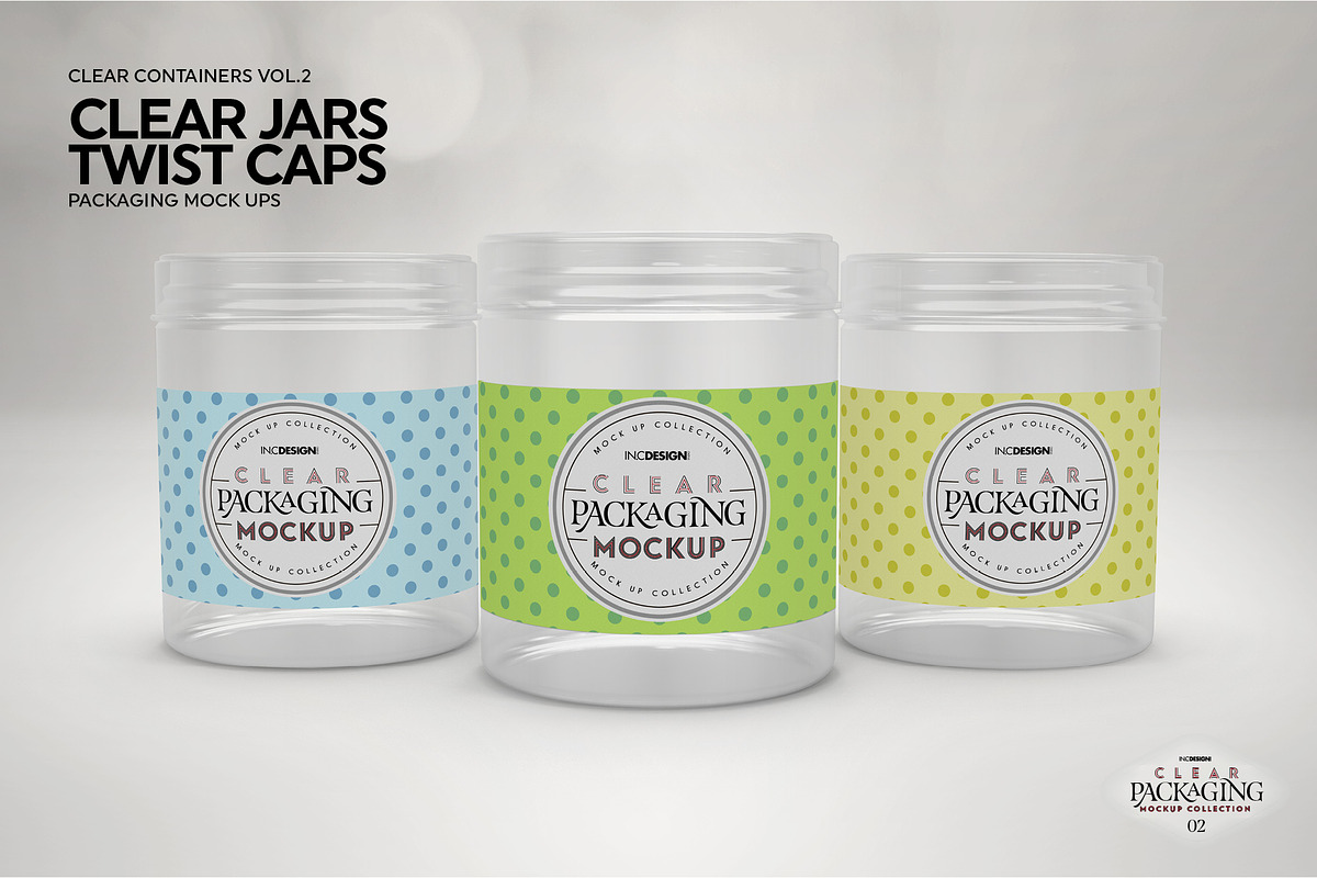 Clear Food Jars Packaging Mockup, a Cups & Container Mockup by INCDesign (Photo 5 of 7)