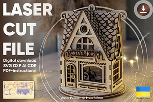 Santa's Christmas House - Laser Cut