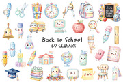 Cute Back to School Clipart Bundle, a Decorative Illustration by Arslan (Thumbnail 1 of 5)