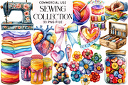 Sewing Watercolor Collection Sublima, an Illustration by Daily.Designs (Thumbnail 1 of 5)