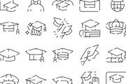 Graduation education line icons, an Object Graphic by pikepicture (Thumbnail 3 of 3)
