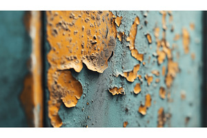 Close-up of peeling orange and teal, a Texture Illustration by Sergey Kotenev