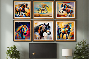 Oil Painting Horse Paintings Wall