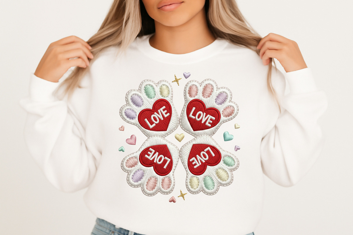 Love Dog Paw Embroidery Design, an Illustration by Designking (Photo 4 of 6)