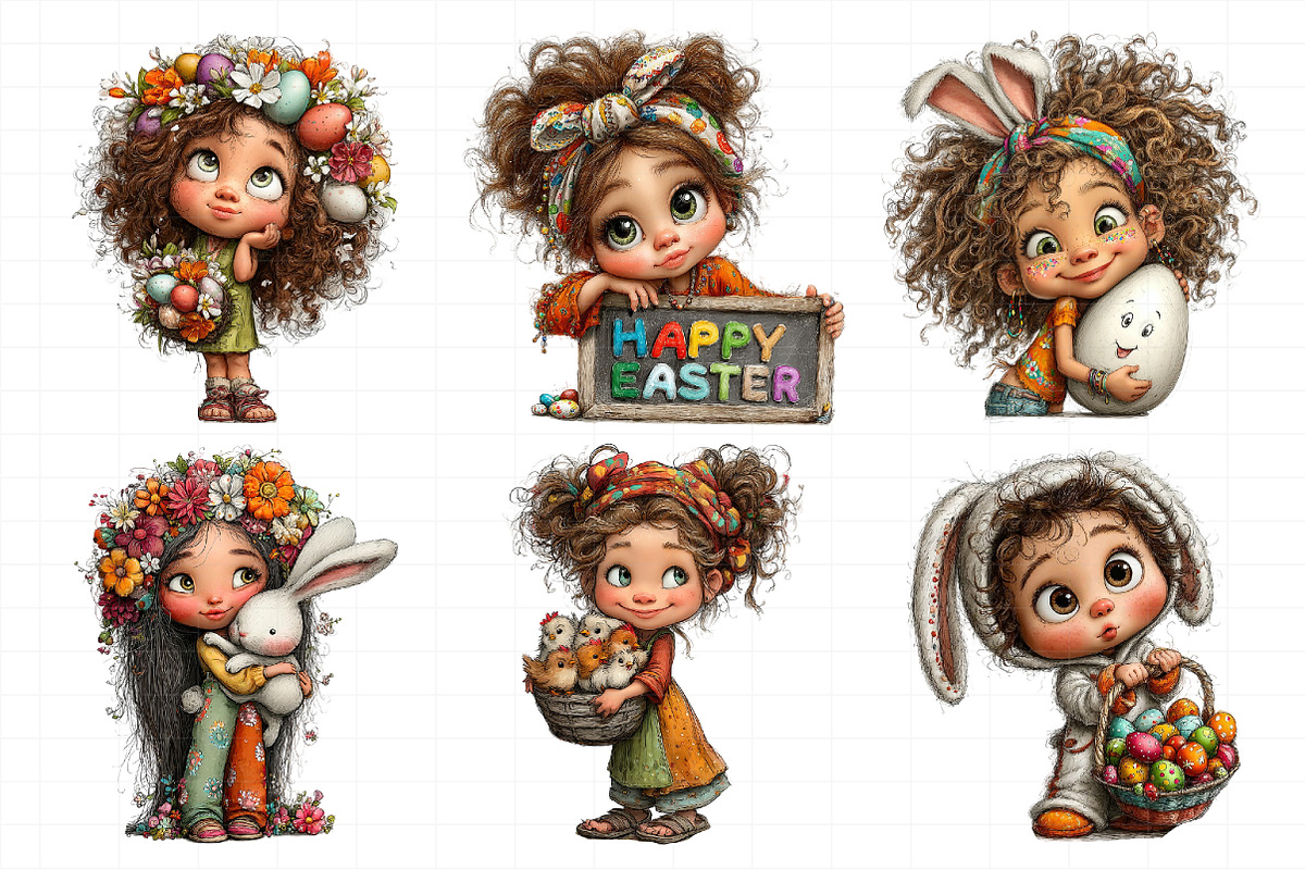 Easter Girl Clipart, an Illustration by Daily.Designs (Photo 4 of 7)