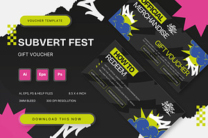 Subvert Fest - Gift Voucher, a Print Template by StreaksideStd